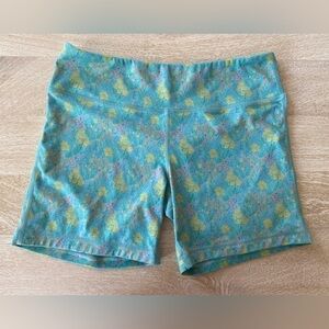 I Am Becoming Blue Floral Athletic No Rise High Waisted Spandex Bike Shorts